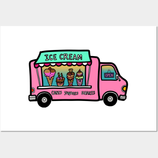 Street food truck ice cream outdoors summer Posters and Art